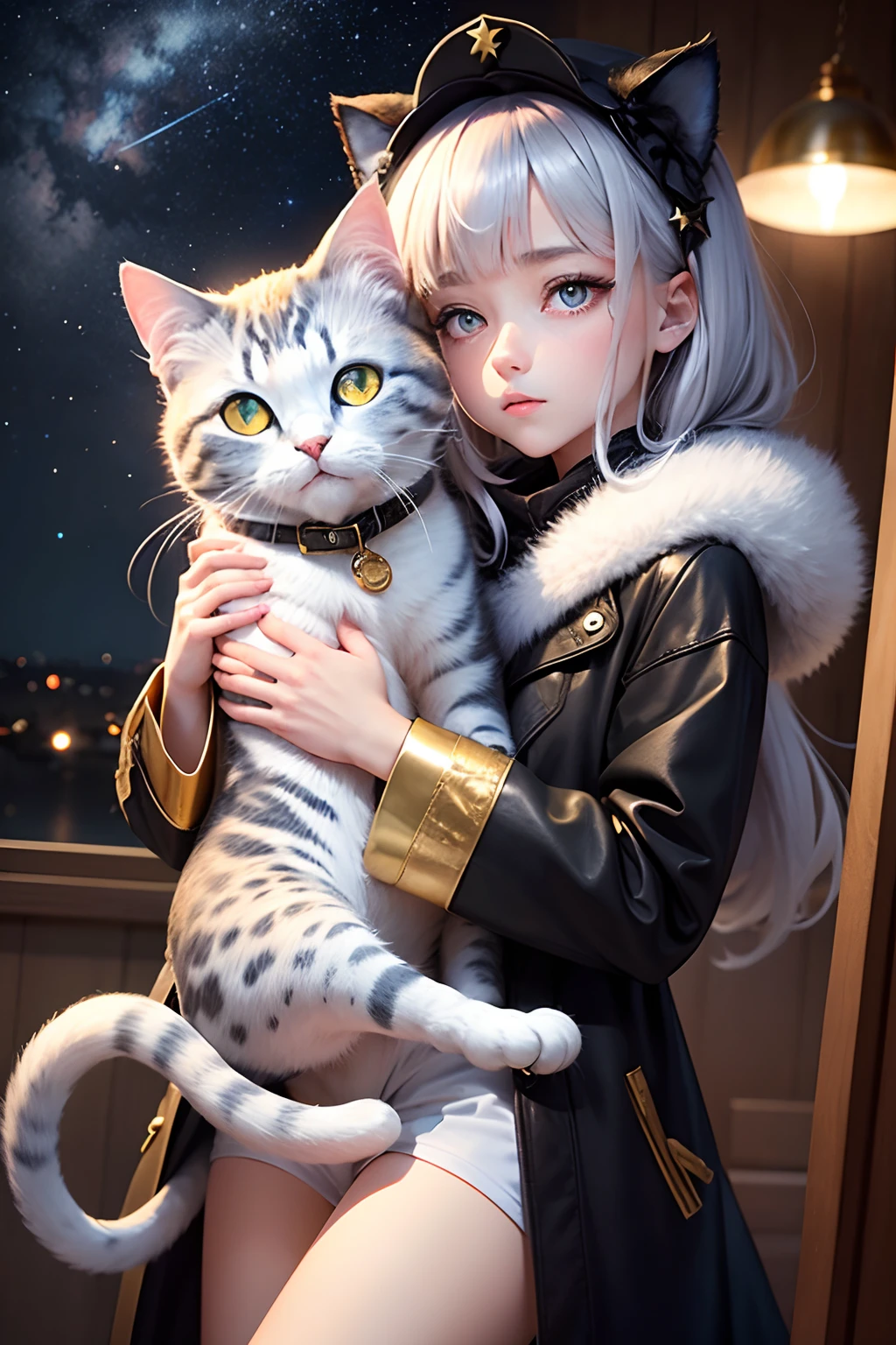 Starry sky　Cat Watches　Gold-eyed silver-eyed odd-eye　Wagging tail　Good coat