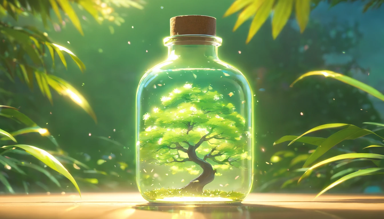 dreamlikeart tree in a bottle, fluffy, realistic, photo, canon, dreamlike, art, colorfull leaves and branches with flowers on top of its head. hyperdetailed photorealism by greg rutkowski - h 1024 w 804 | f 1 6 lens mark 2:2 s 3555 mm film grain :1 lifelike high res sharp focus contrast!! intricate detailed atmospheric light refraction lighting unreal engine 5 cinematic concept photography masterpiece octane render trending at cgsociety rendered as