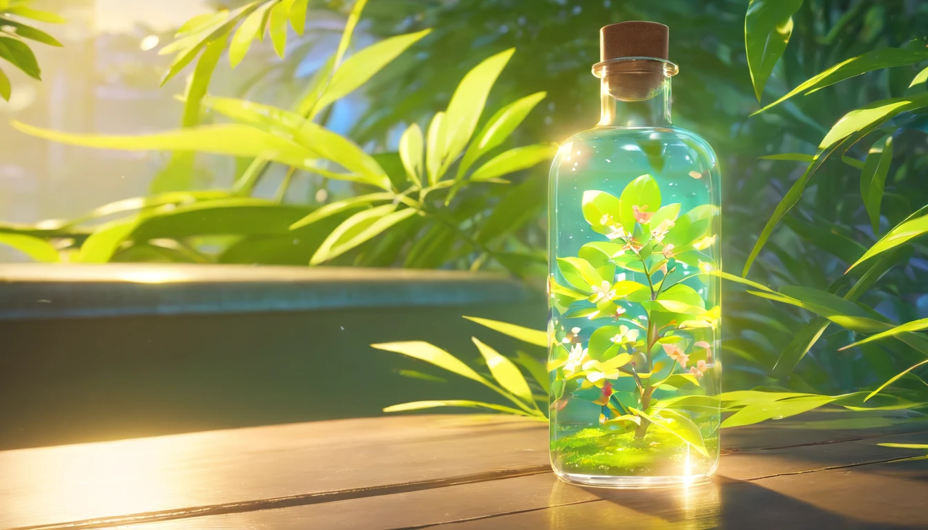 dreamlikeart tree in a bottle, fluffy, realistic, photo, canon, dreamlike, art, colorfull leaves and branches with flowers on top of its head. hyperdetailed photorealism by greg rutkowski - h 1024 w 804 | f 1 6 lens mark 2:2 s 3555 mm film grain :1 lifelike high res sharp focus contrast!! intricate detailed atmospheric light refraction lighting unreal engine 5 cinematic concept photography masterpiece octane render trending at cgsociety rendered as