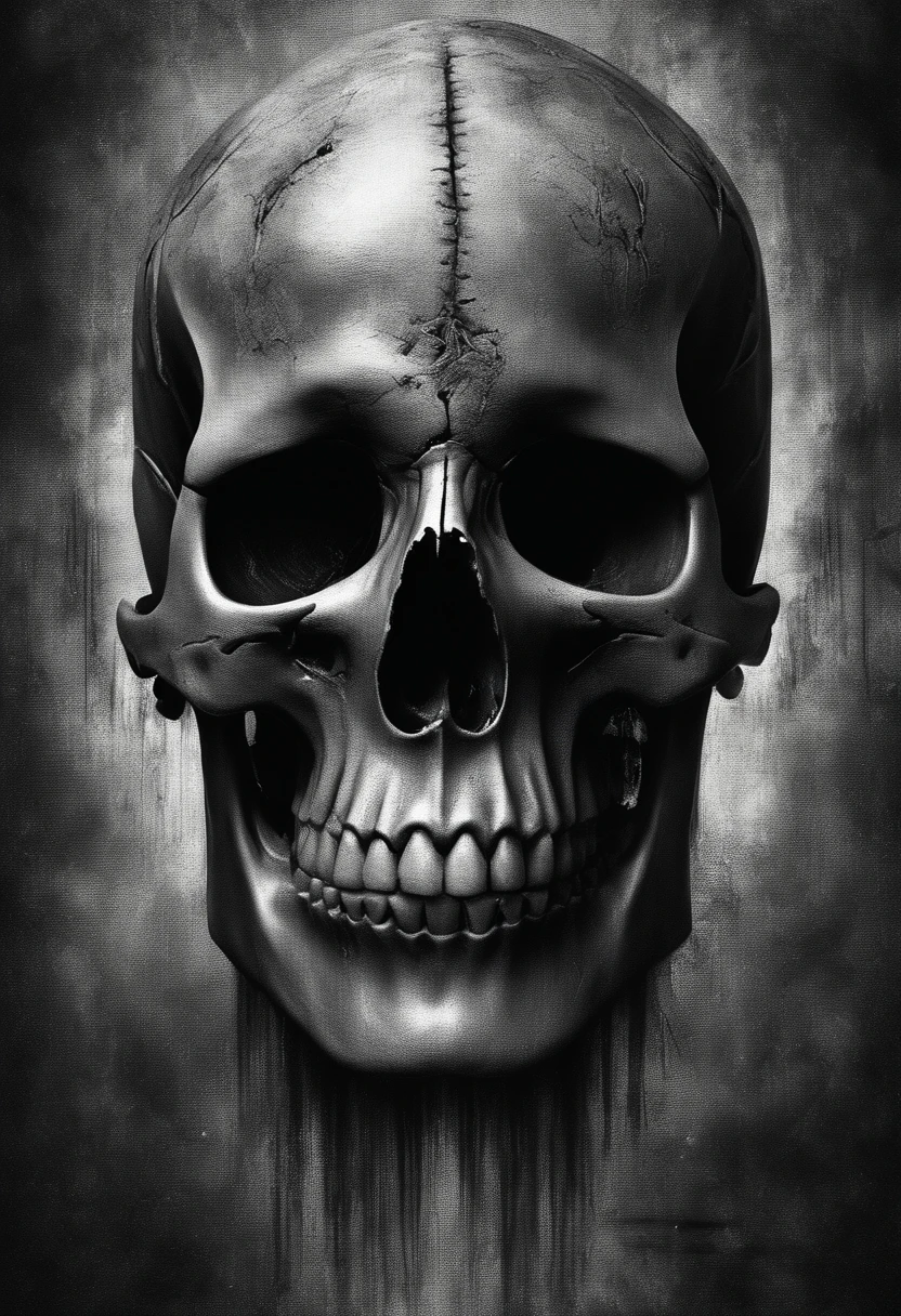 8k, La mejor calidad, Obra maestra, ultr resolution A close-up of a skull , Calavera de hiper realista, Arte detallado aterrador en blanco y negro, Arte en blaco y negro aterrador en 4K, sacred skull, Conjurando un fondo tranparente, Ilustraciones digitales detalladas, calavera, Calaveras sagradas, Hyper realistic illustration, Calavera de piedra, skull face, Skull of Death, Arte aterrador en blanco y negro, cráneo liminal void background, estilo de arte hiper realista