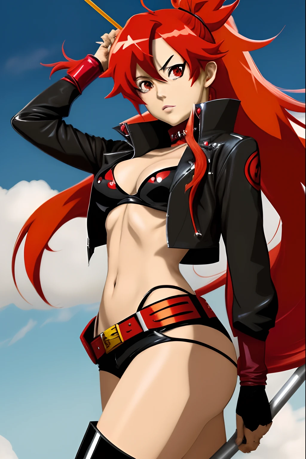 Create Yoko, is a prominent character in the anime series "Gurren Lagann." She is a striking and resourceful character known for her fiery red hair