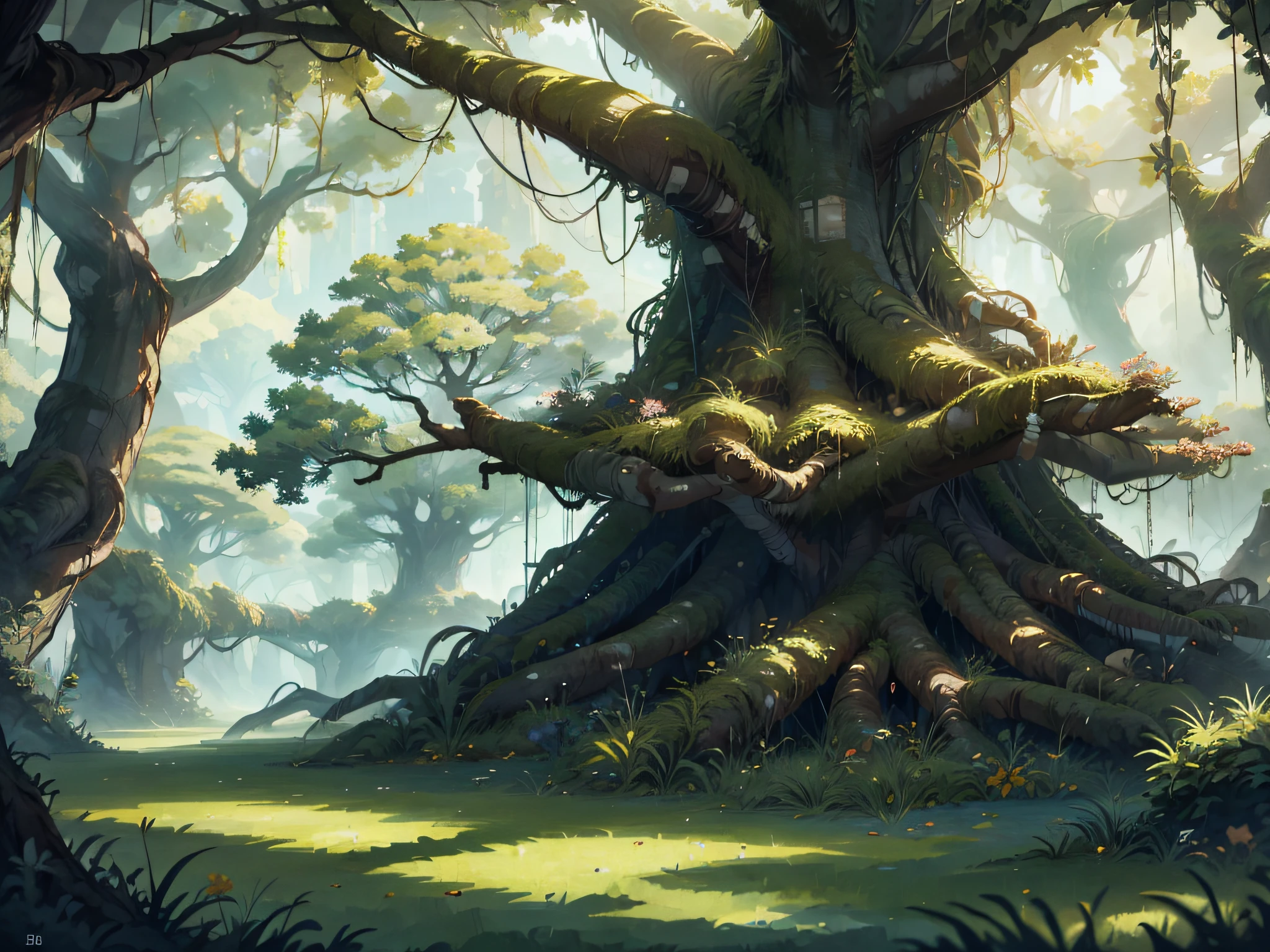a tree in the style of unfz3n