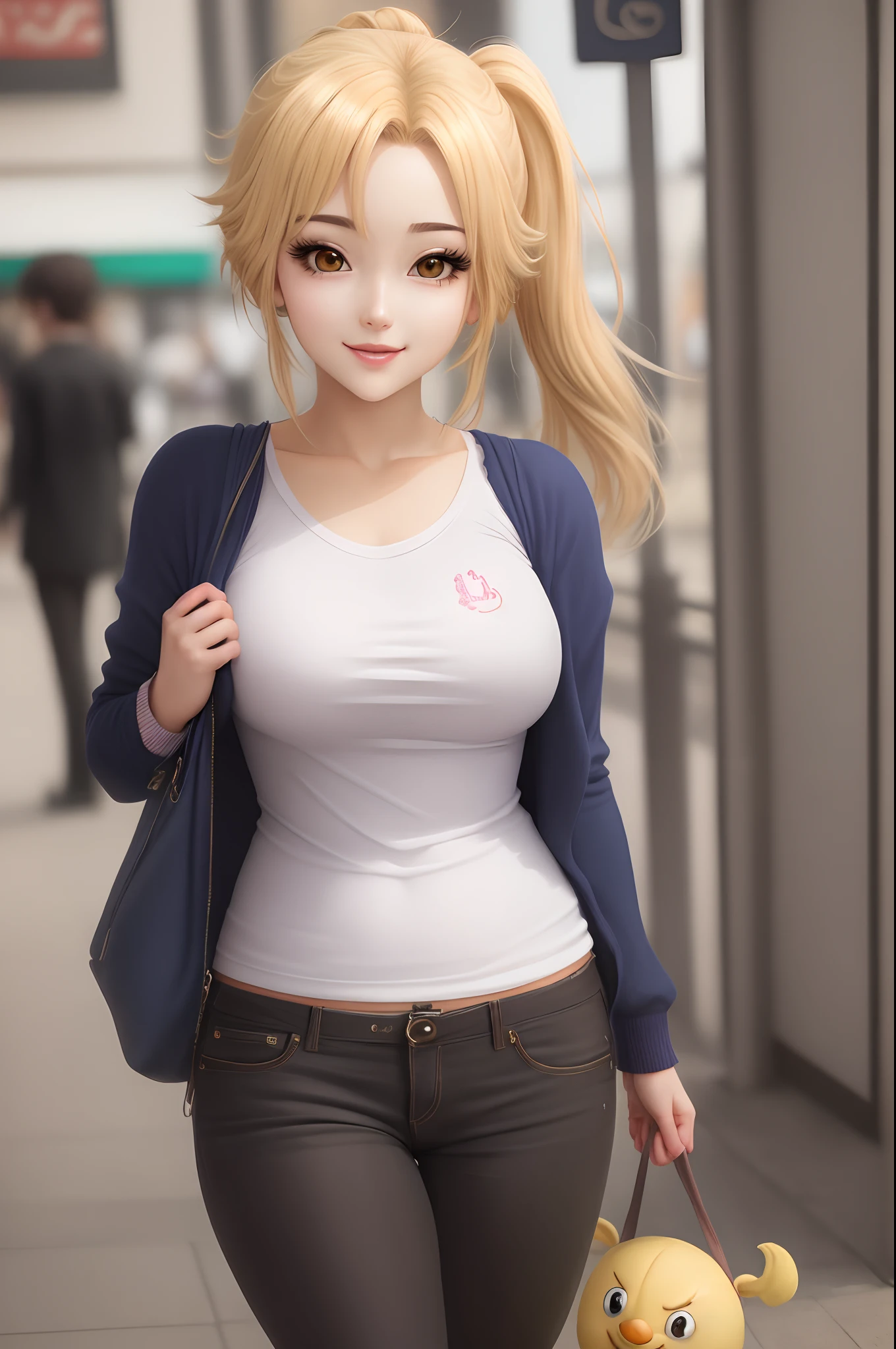 chica anime muy hermosa y atractiva con aspecto sumiso e amable