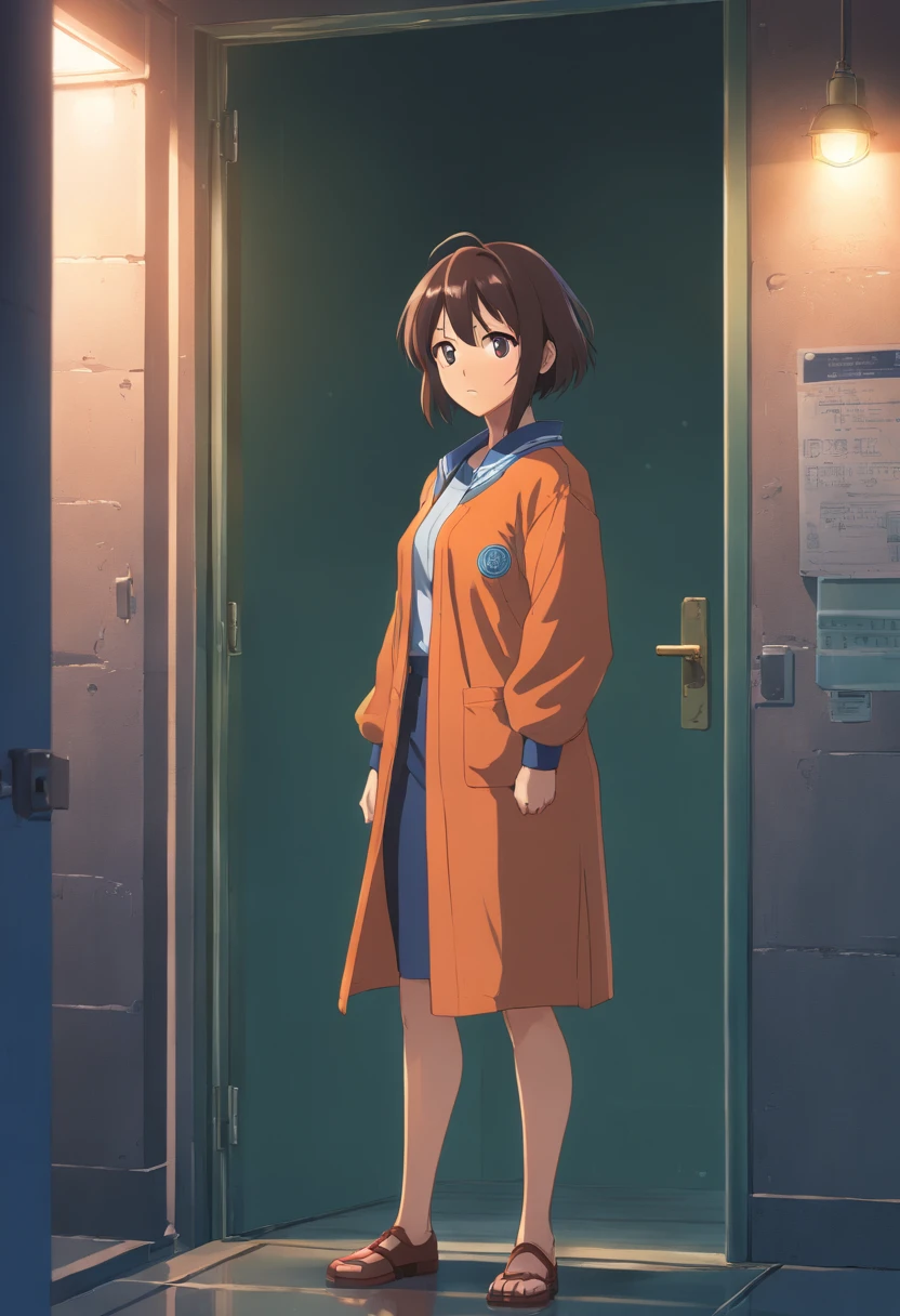 (best quality,ultra-detailed,realistic:1.37),1girl,prisoner,prison,wearing prisoner uniform,determined expression,fierce eyes,strong-willed,iron bars,grim atmosphere,dark lighting,desperate escape plan,confined space,emotionally charged, heavy chains,harsh reality,edgy,gritty,unyielding,oppressive environment,haunted past,unresolved conflict,persistent struggle,desperate hope,loneliness,void,identity crisis,impending danger,perpetual confinement,rigid rules, ominous shadows,sharp contrasts, defiant spirit,unbreakable resolve, secret passageway