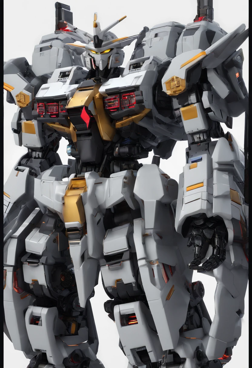 Gundam Mech , the Lion,Science fiction, Front view, sense of science and technology, C4D, OC renderer, illusory engine, High detail, industrial design, 8K HD, Studio light, Retro