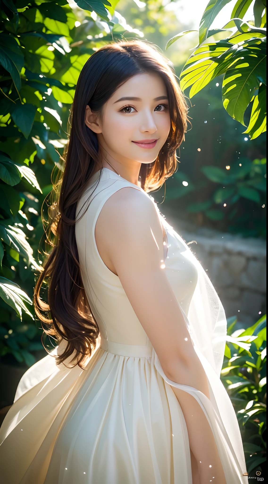 (Best quality,4K,A high resolution,Ultra-detailed,Realistic:1.37),Vivid colors,Sunlight,llight rays,bergamot,white blossoms,Beautiful girl,Exquisite features,Flowing hair,Serene expression,Garden setting,Elaborate dress,Soft sunlight,Gentle breeze,Cheerful ambiance,Backlit scene,a hint of smile,ethereal glowing,Fresh in the morning,Long shadows,harmony of nature,subtle reflections,Natural beauty,Twinkling dewdrops,Clear detail,serenity and calm,Sublime ingredients,Arrive at the branch,whispering leaves,Aromatherapy petals,with light glowing,Sparkling highlights,Subtle shadows,Soft focus,Sublime beauty,Whisper natural,Fantastical Atmosphere,Illuminated background.