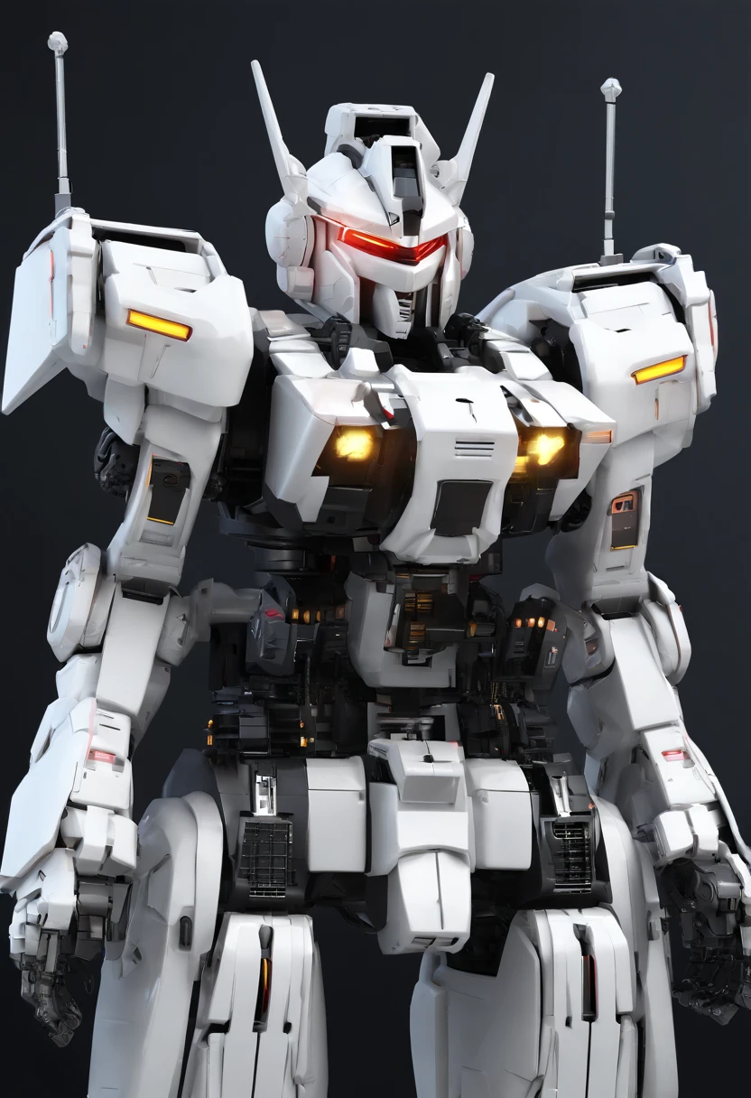 Gundam Mech , pandas，Science fiction, Front view, sense of science and technology, C4D, OC renderer, illusory engine, High detail, industrial design, 8K HD, Studio light, Retro