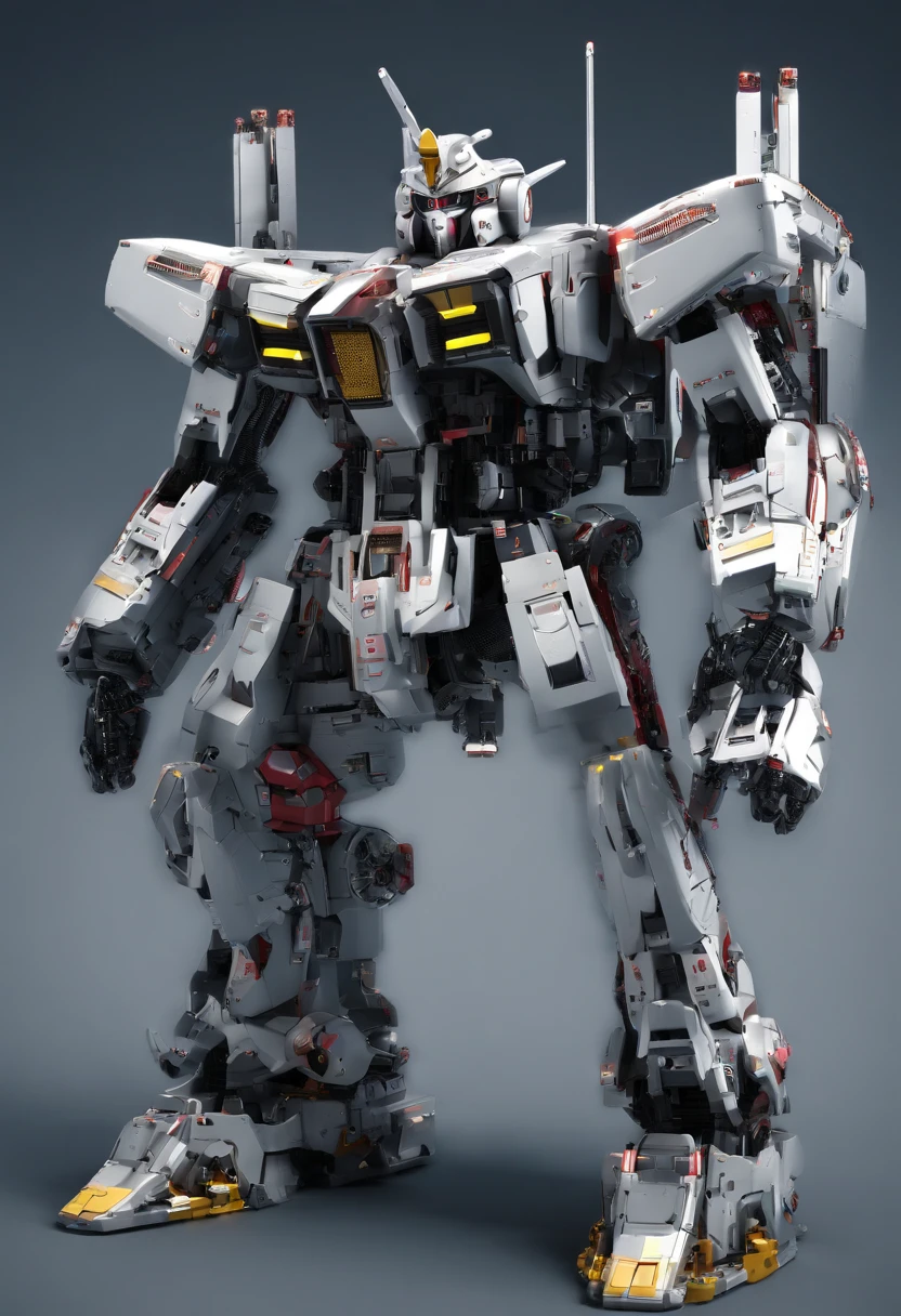 Gundam Mech , pandas,Science fiction, Front view, sense of science and technology, C4D, OC renderer, illusory engine, High detail, industrial design, 8K HD, Studio light, Retro