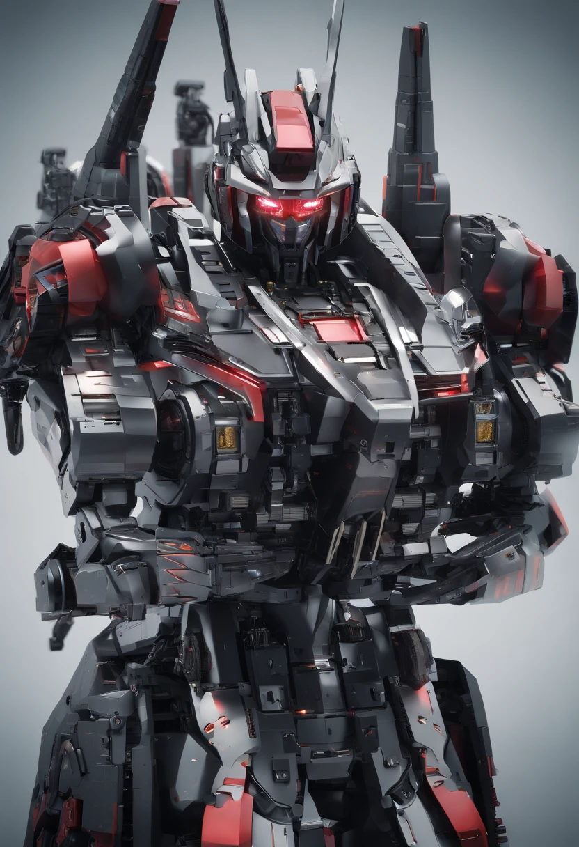 Gundam Mech , edgBunny,Science fiction, Front view, sense of science and technology, C4D, OC renderer, illusory engine, High detail, industrial design, 8K HD, Studio light, Retro
