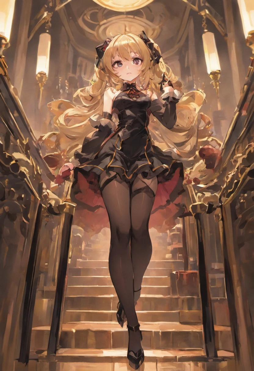 Black stockings high heels anime girl seduction