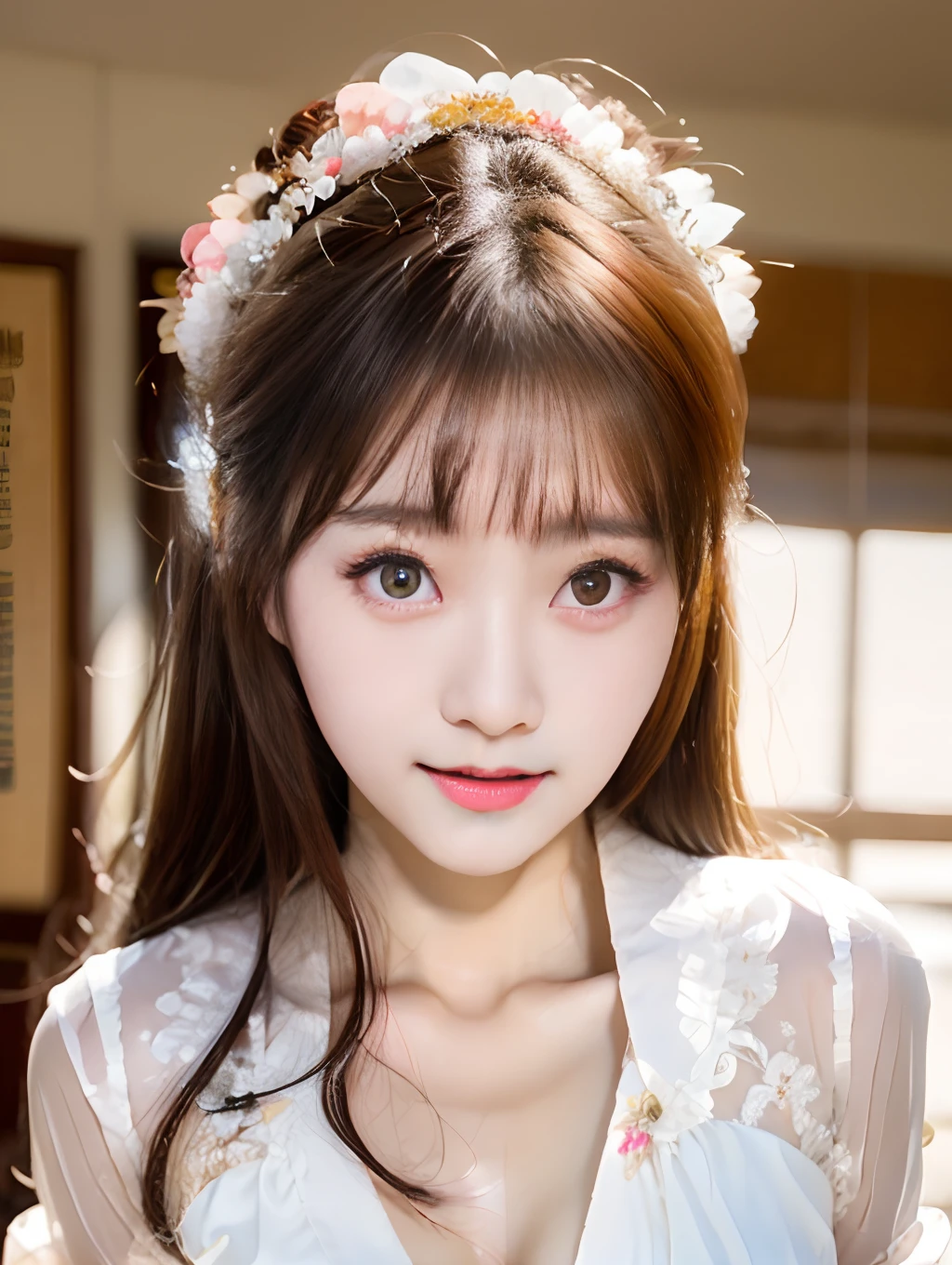 Classroom 校服 glamorous Patsun master piece , Best Quality , Japanese , Cute face , 25 years old , (symmetric clear eyes:1.3) , Shining eyes , Looking at Viewer ,Cowboy Shot