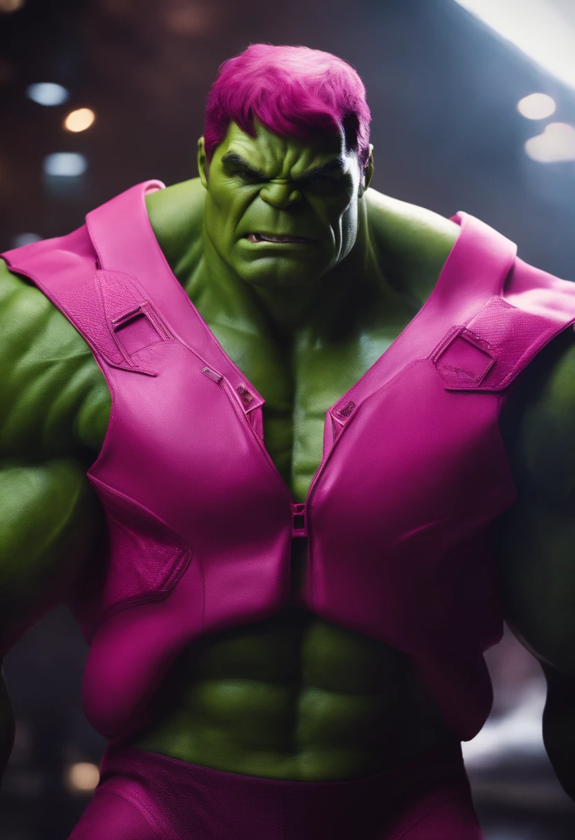 a muscular green humanoid,the incredible hulk,striking a noble heroic pose,wearing huge pink beach sunglasses,detailed facial features,extremely detailed face and body,photorealistic,epic,dramatic lighting,cinematic composition,vivid colors,high contrast,intricate details,digital painting,concept art style,8k,best quality,masterpiece
