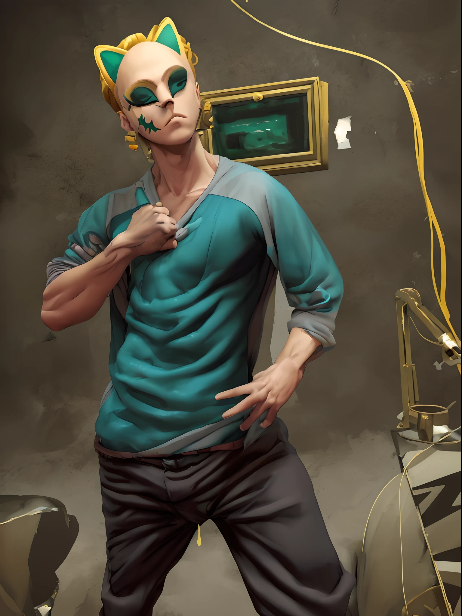 young man doing a jojo pose
