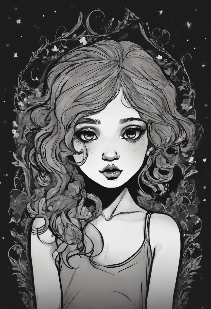 /Imagine Prompt: Naked illustration of girl for sticker on black background, (LIHAI)、Bold outline style, jagged, Trashcore, Light Shading - V 5.2