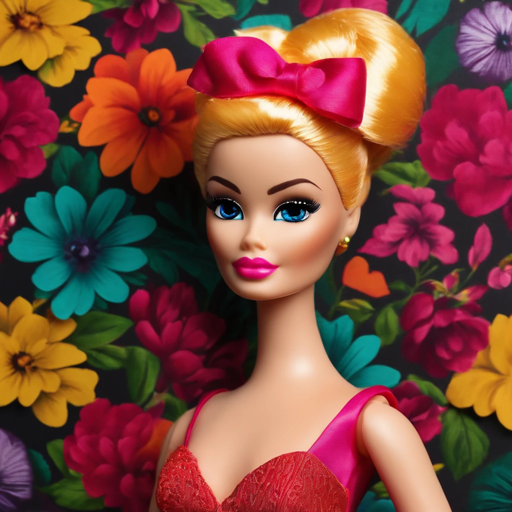 A barbie character with chignon hair