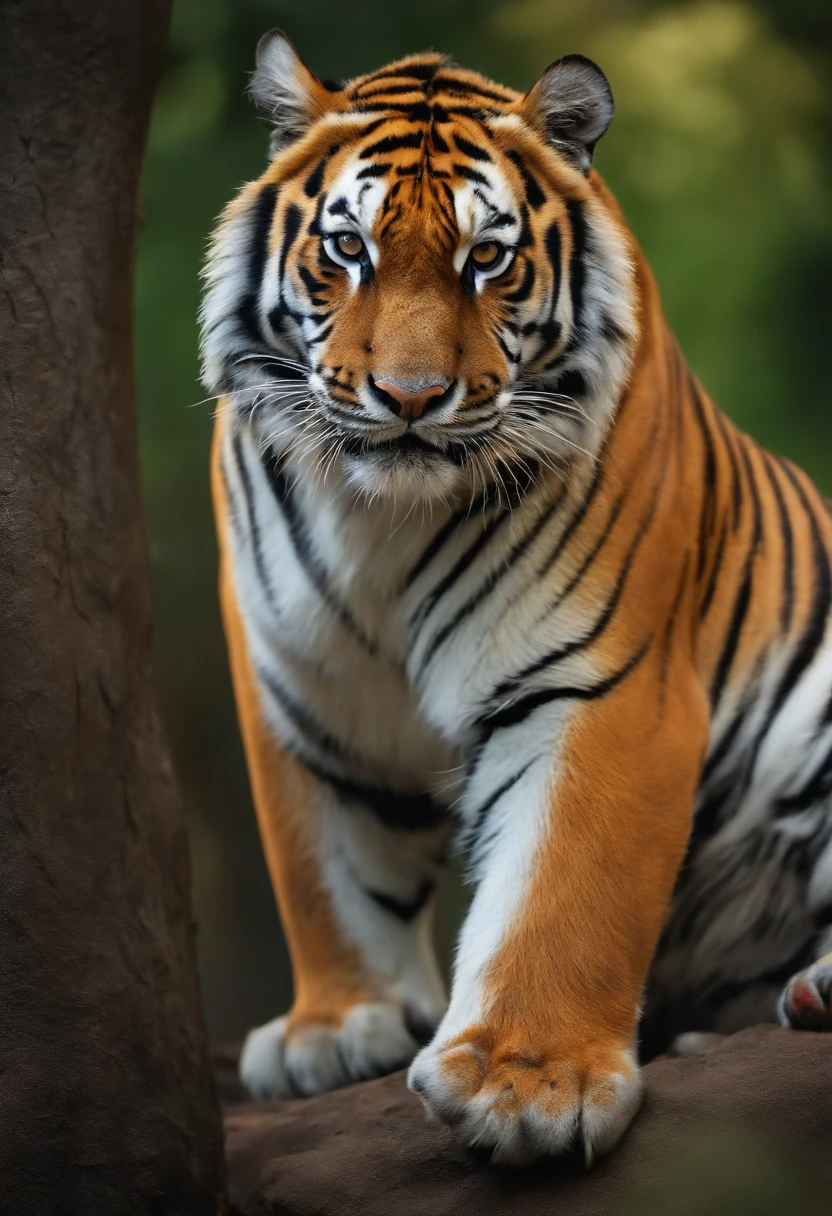 tiger,chicken,penguin,(best quality,realistic:1.2),beautiful,detailed, vibrant colors,sharp focus,high resolution,studio lighting,wild animals,nature scenery