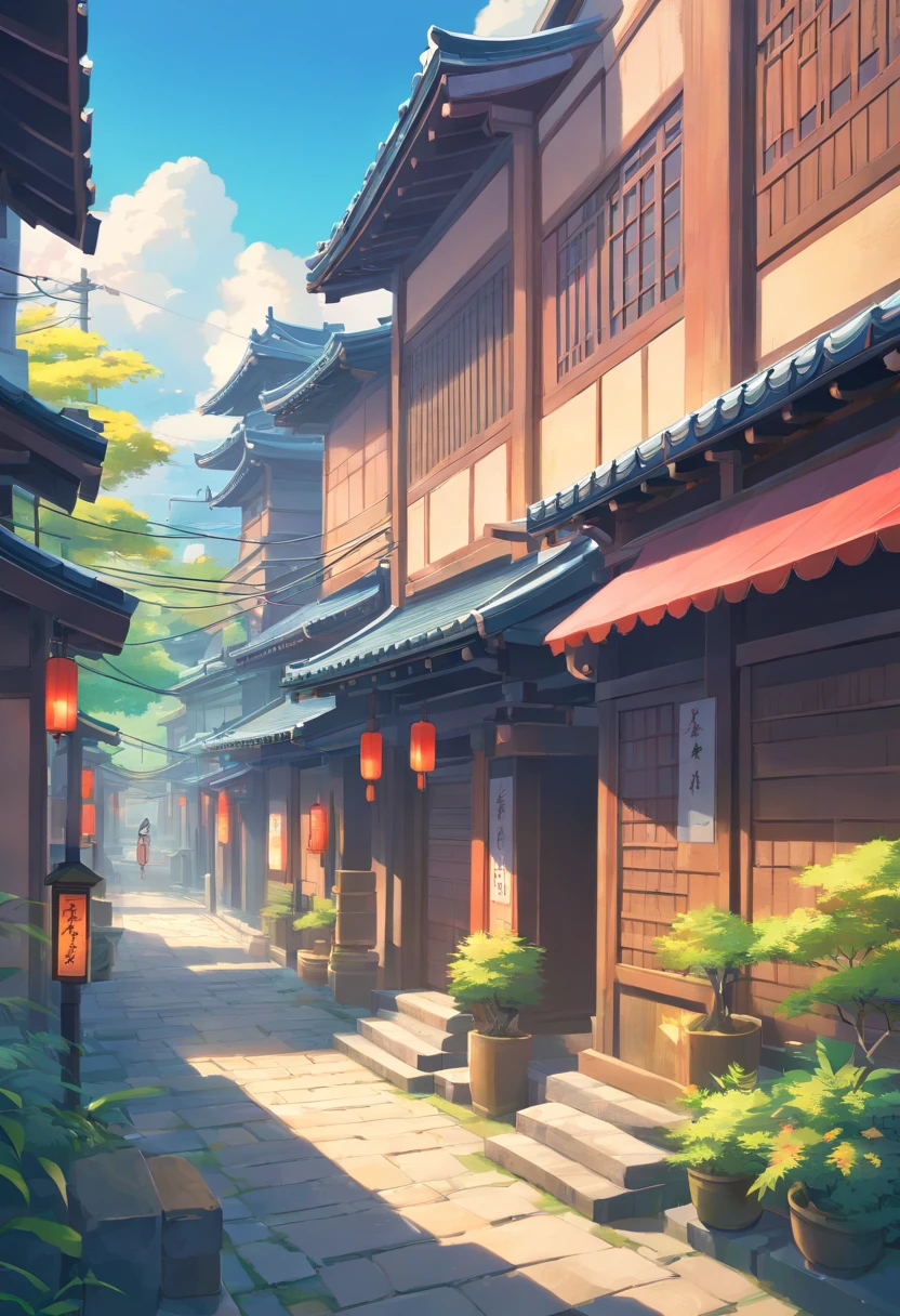 Colorful ancient japan background for battle games