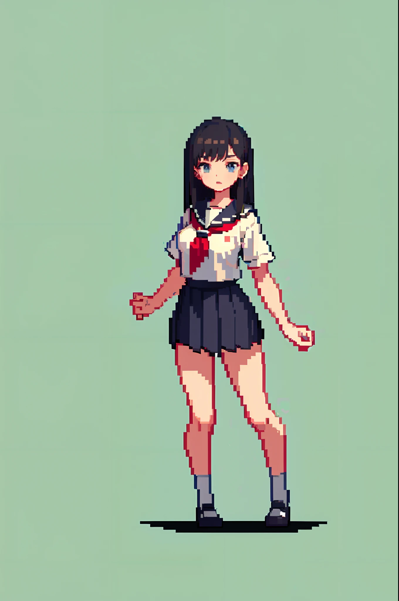 (masterpiece, top quality, best quality), pixel,pixel art,1girl,full body,
japanese high school uniform