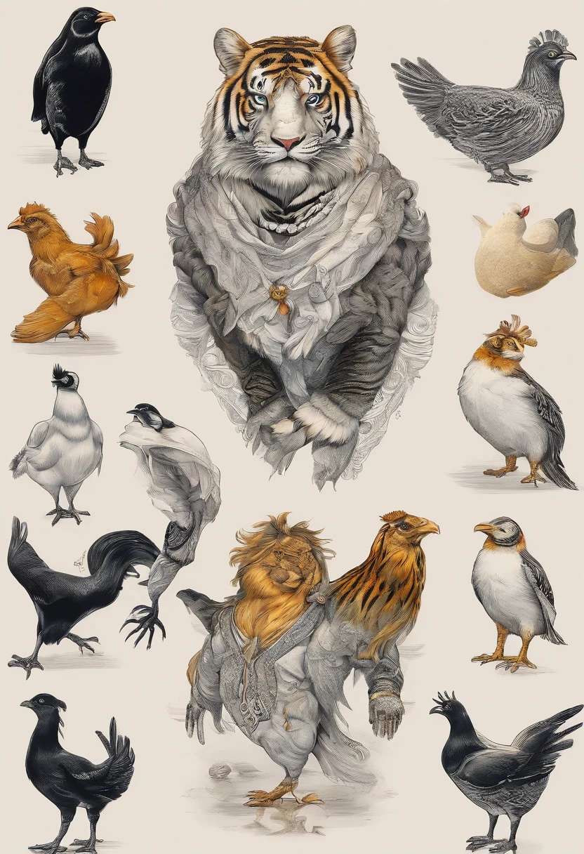 A chicken,A tiger,A penguin,Realiy,prette
