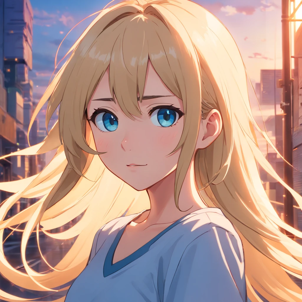 Female anime character, simply perfect, masterpiece, 8k, highly detailed digital art, blue eyes, thin nose, blonde hair, bigger mouth, extremely sexy