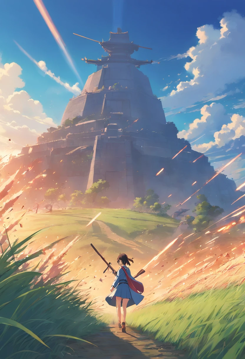 ((AlKaiser de sopro de fogo 3)), 1 garoto socando uma montanha ao fundo, explosion on the mountain, unreal, anime