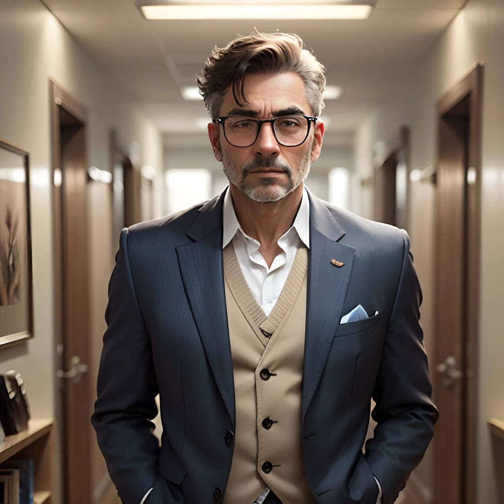 a mid-age man, wearing suit , round glass --auto --s2