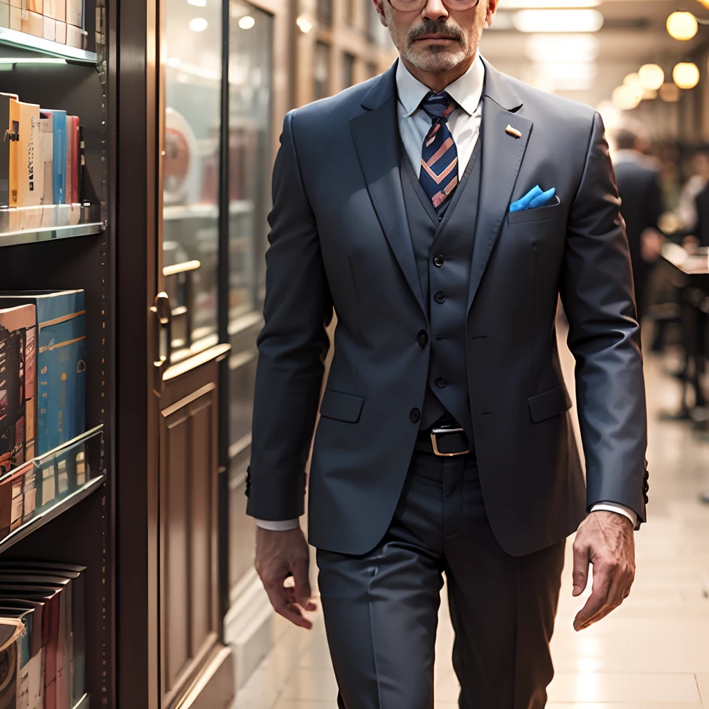 a mid-age man, wearing suit , round glass --auto --s2