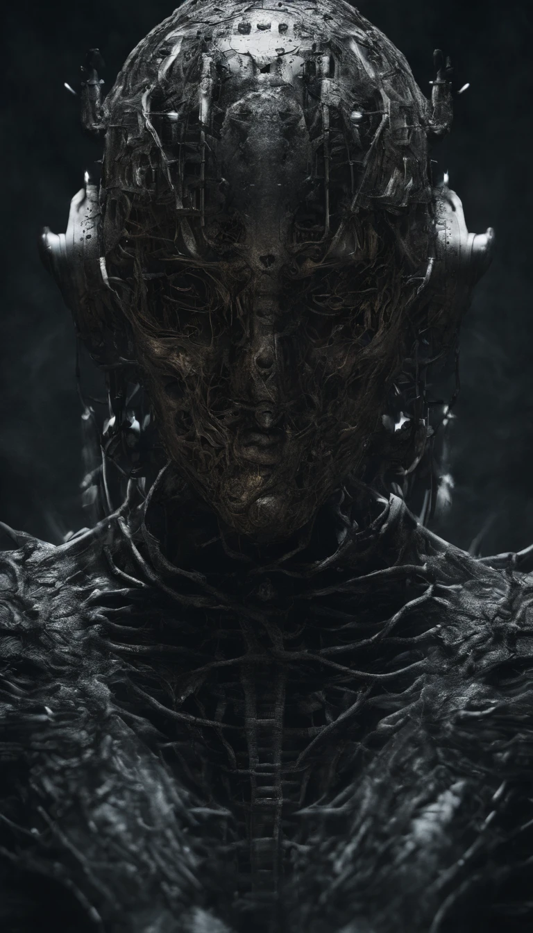 Portrait Beautiful Cyborg Warrior Woman in Rusty Magic Style, Ascenso cyberpunk, Cyber Software, ciborg, fibras de carbono, cromar, Implantes, Calavera de metal, Cybernetic plate armor, (atmosfera oscura:1.2), (niebla & Humo ondulando), (Es noche oscura:1.3), Las cicatrices, (cabello oscuro peludo de longitud media:1.1), (sombras de ojos:1.1), (brillo bellamente detallado:1.2), (cinematic lighting), Detalles intrincados, A high resolution, ojos redondeados, Detailed facial features, foco nítido, liso, aesthetic, Fondo oscuro detallado de la planta industrial, Poses elegantes, dynamicposes, (dramapaint)