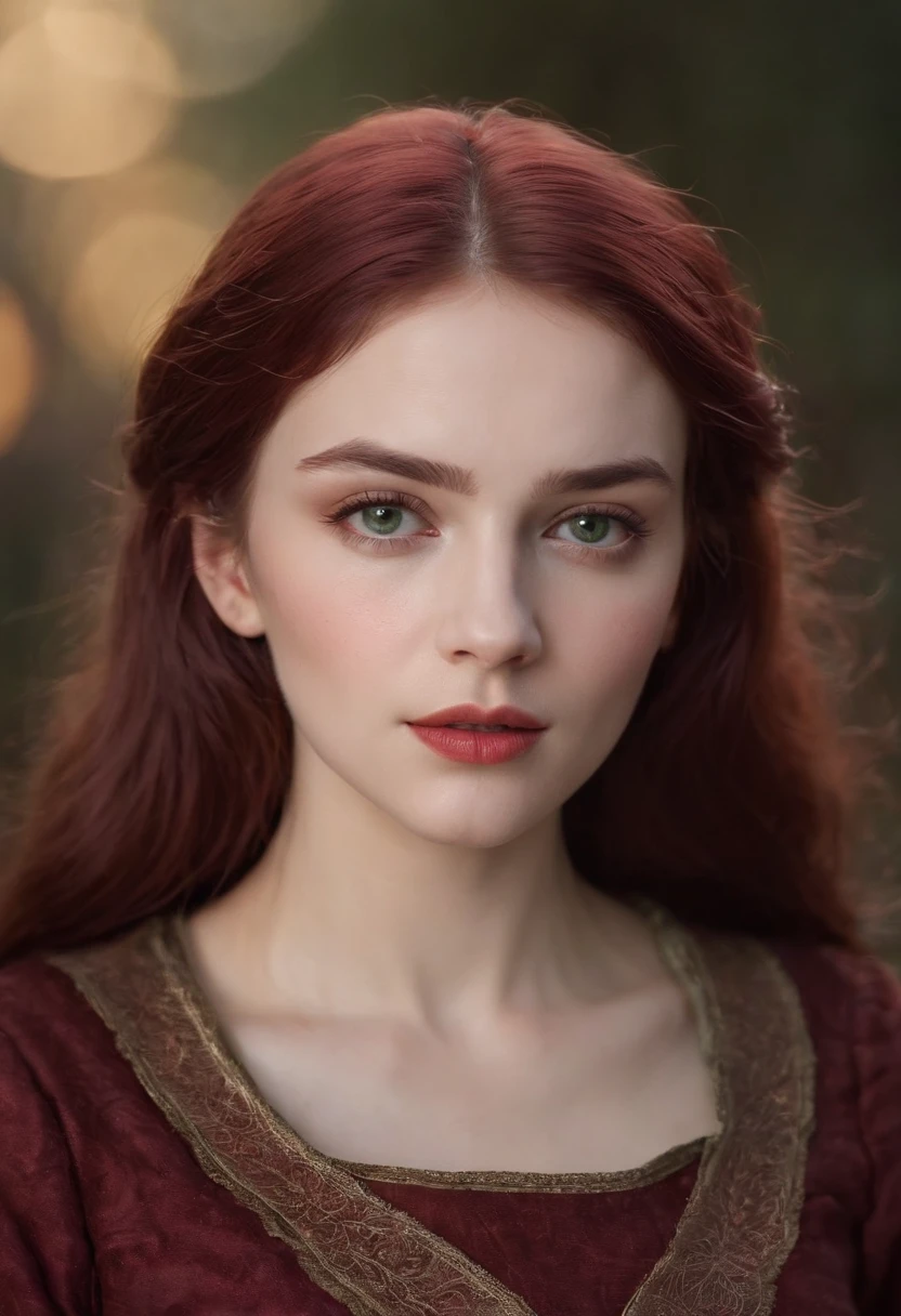 (((a deep reddish wound crosses her left cheek))) fair complexion, woman around 19 years old, natural white hair, distinctive green eyes, wearing kohl, slender and graceful, beautiful, candlelight in a medieval setting, ultra sharp focus, realistic shot, medieval female clothes, tetradic colors (scar:1.4)