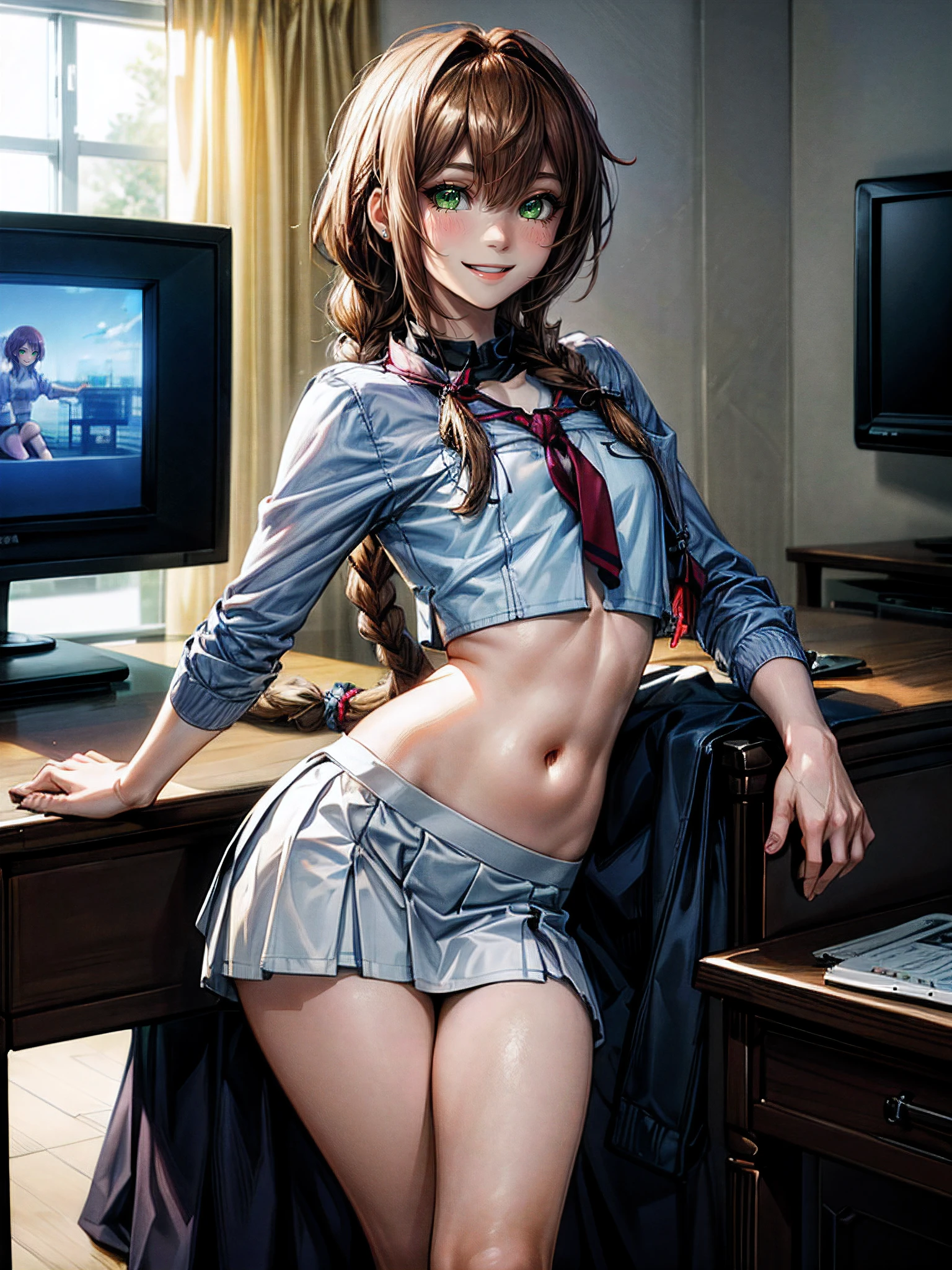 green eyes, big smile, ultra detailed, maximum quality, 16k, maximum resolution, well-defined face, well-defined eyes, ultra detailed eyes, ultra detailed face