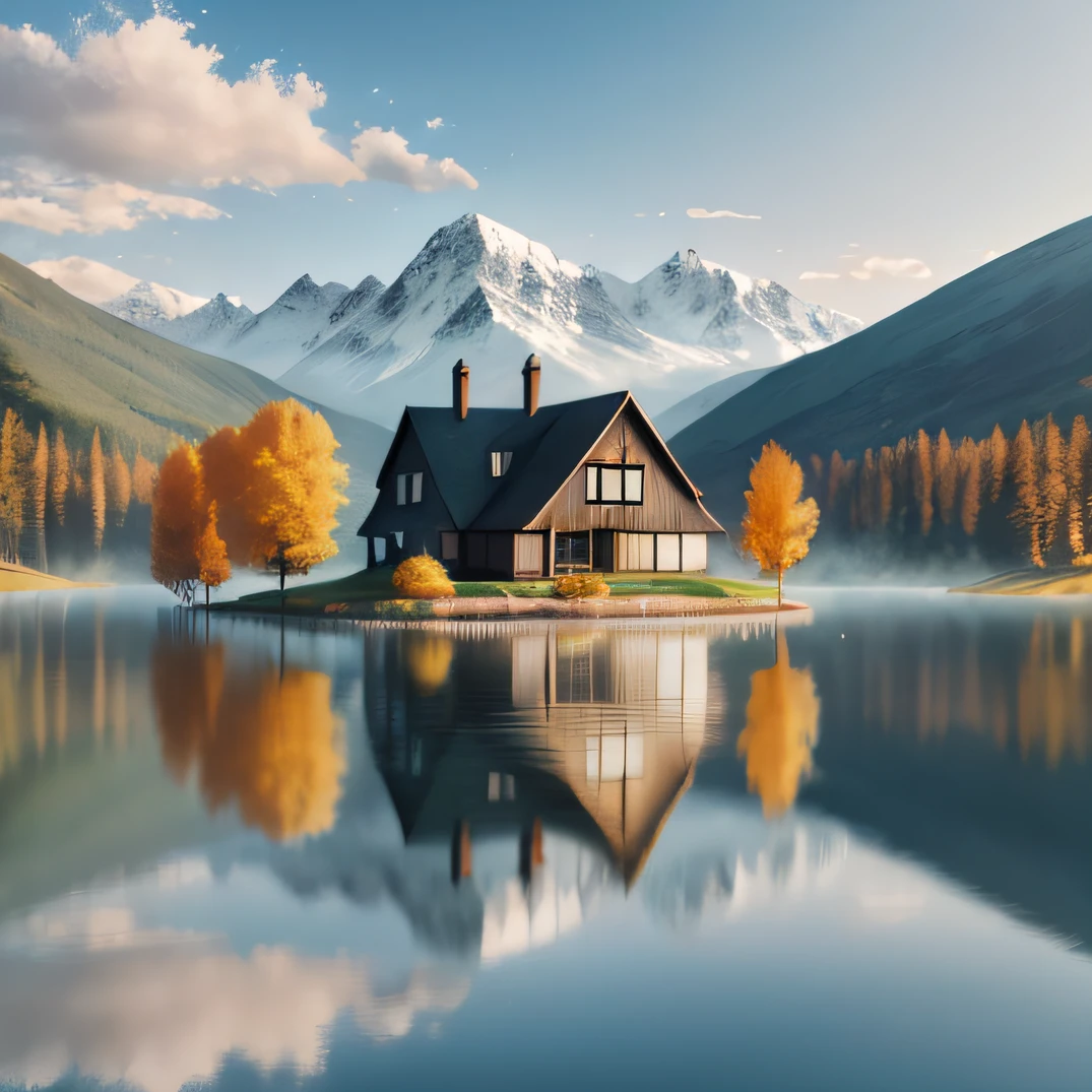 a house near a lake