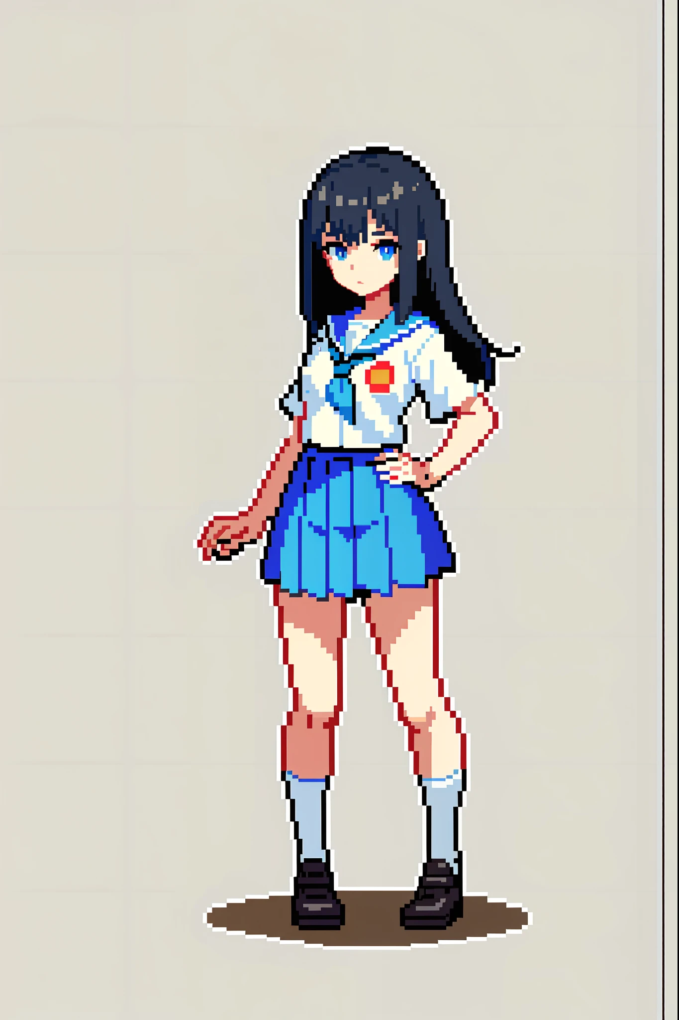 (masterpiece, top quality, best quality), pixel,pixel art,1girl,full body,
japanese high school uniform