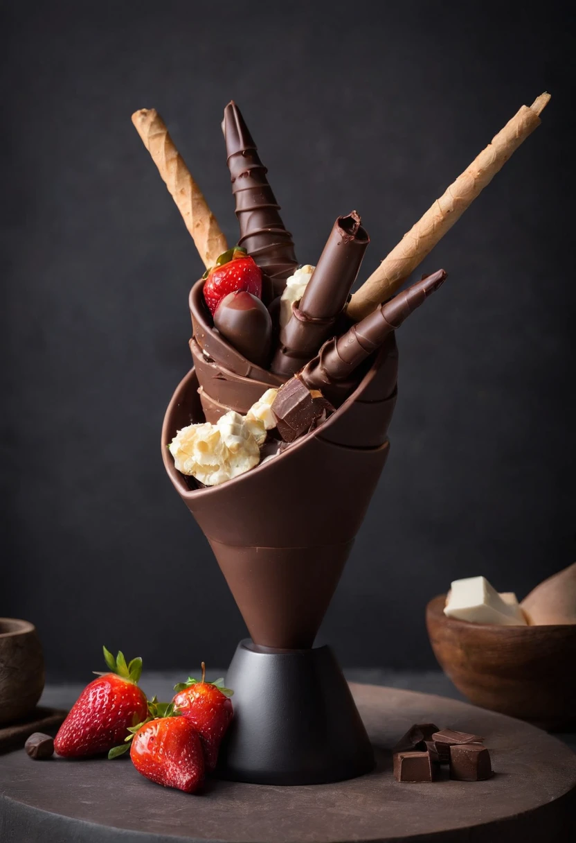 fondue cone de chocolate