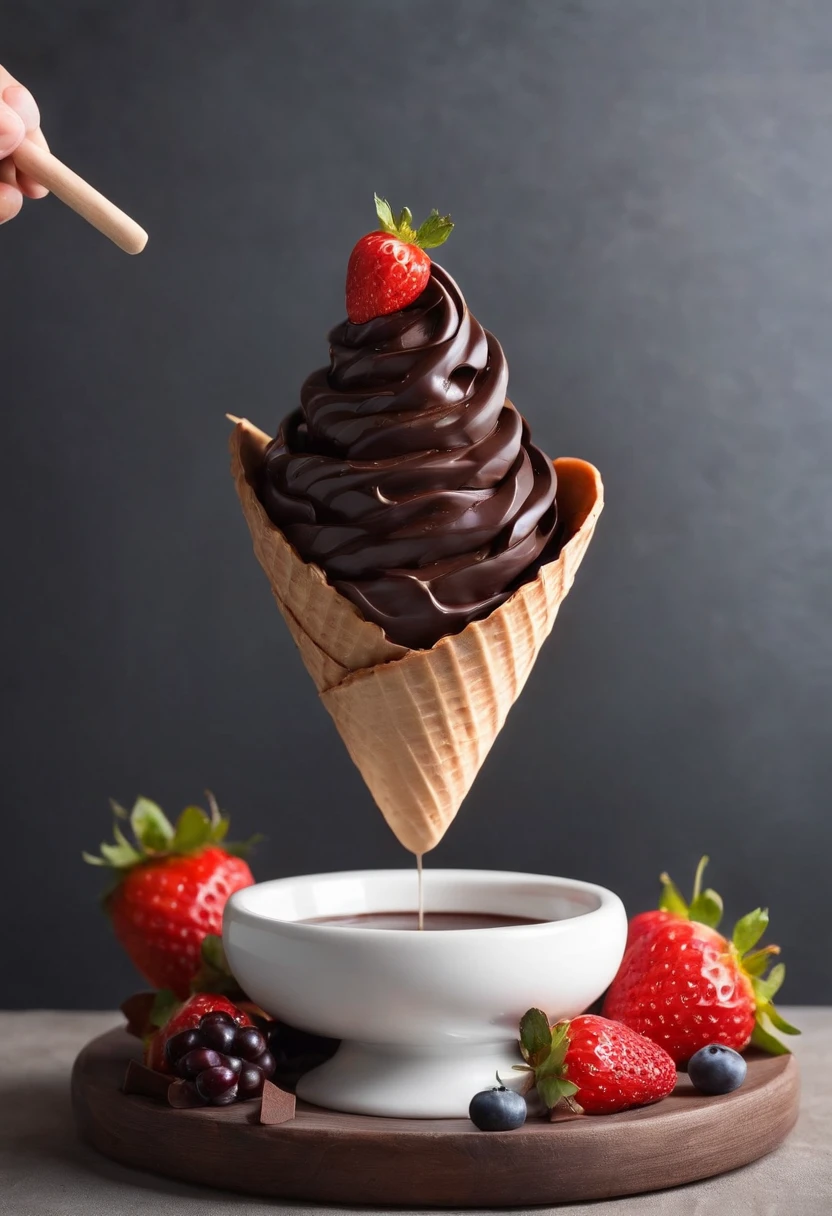 fondue cone de chocolate