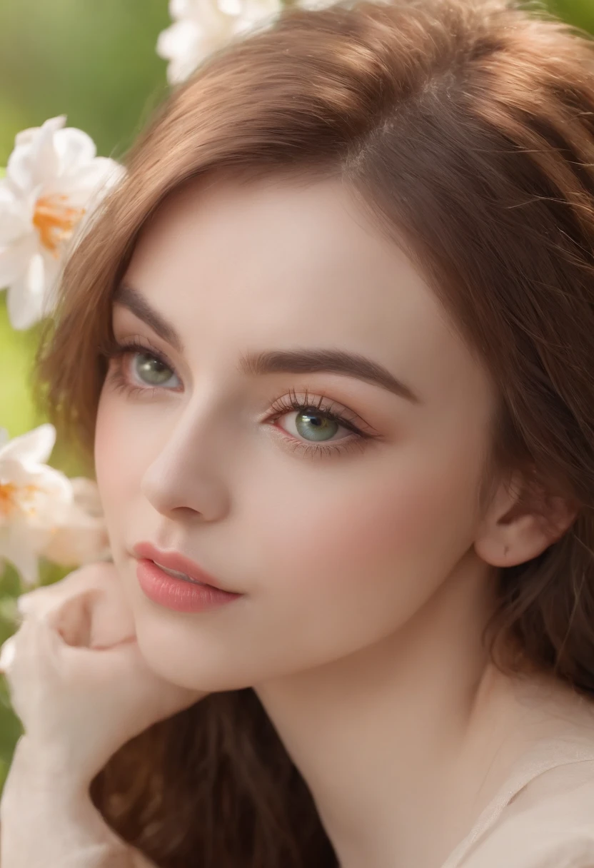 (beautiful detailed eyes,beautiful detailed lips,extremely detailed face,long eyelashes),(best quality,4k,8k,highres,masterpiece:1.2),ultra-detailed,(realistic,photorealistic,photo-realistic:1.37),portrait,garden scene [lush flowers,green grass,butterflies],HDR,UHD,studio lighting,vivid colors,warm lighting