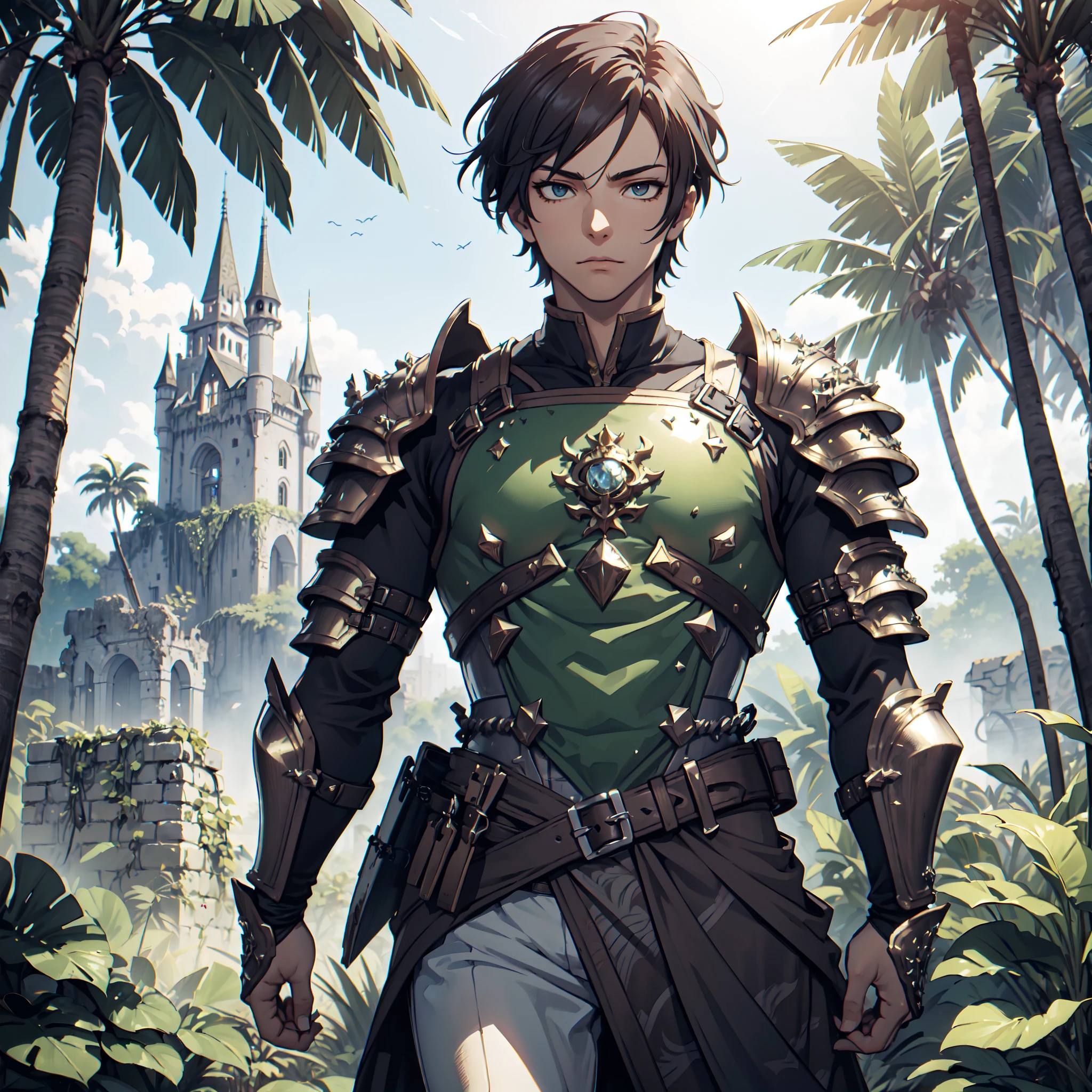 128K Ultra High Definition,
128K Ultra High Quality,
128K Ultra High Resolution,
Best Definition,
Best Quality,
Best Resolution,
Extremely Detailed,
Extremely Designed,
Perfectly Detailed,
Perfectly Designed,
Hyper Detailed,
Hyper Definition,
Hyper Quality,
Hyper Resolution,
Masterpiece,
Anime,
Body Shot,
1 Boy,
Handsome,
Masculine,
Short Hair,
(((Hyper Detailed Armor Plates))),
(((Hyper Detailed Cuirass))),
(((Hyper Detailed Engraving Jeweled Baron Armor))),
(((Jungle Castle Ruins Background Scenery))),