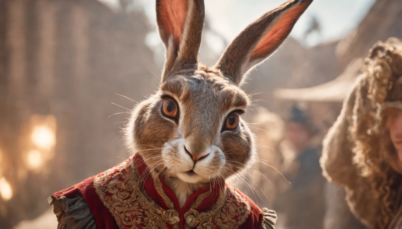 Crazy hare in the Venetian carnival style, Epic Fantasy Illustration —AR 2:1