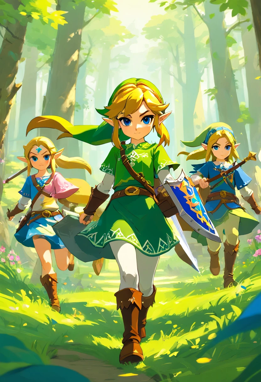 corps entier, Personne pour le jeu Zelda, Le Unga Zelda, Un, Personnage de Zelda FF, Dans le style de Ian McQue, Temmie Chang, Stylish costume design, RoUnceous representations of wilderness, jean-baptiste Monge, Scientific Academy