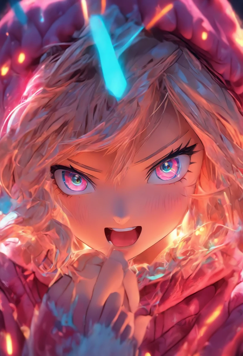 Top quality, Masterpiece, high resolution, 8K, Hoodie and anime style girl, One girl, detailed line art, Digital enhancement, Close up, Anime core, Flowing fabric,rot,torogao,Various expressions