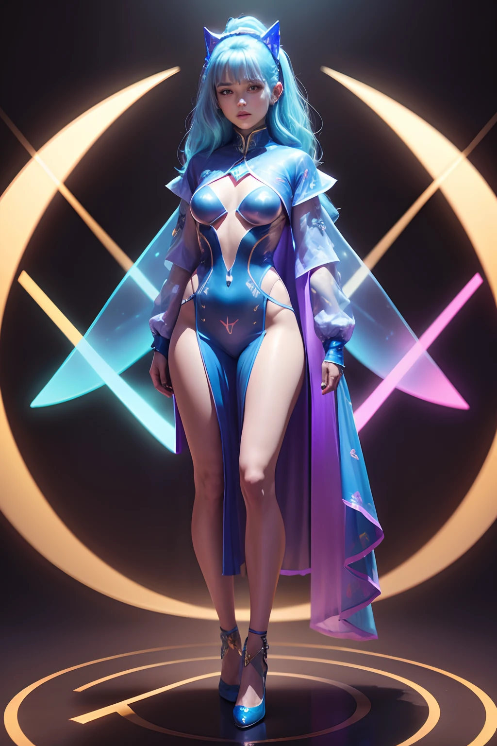 Hologram women's costume design