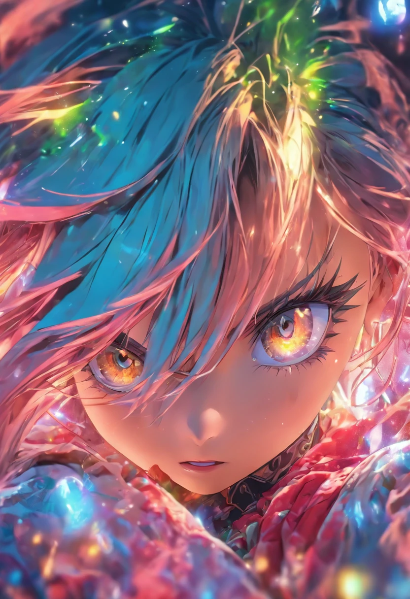 Top quality, Masterpiece, high resolution, 8K, anime-style girl, various backgrounds,One girl, detailed line art, Digital enhancement, Close up, Anime core, Flowing fabric,rot,torogao,A wide variety of expressions,greene eyes