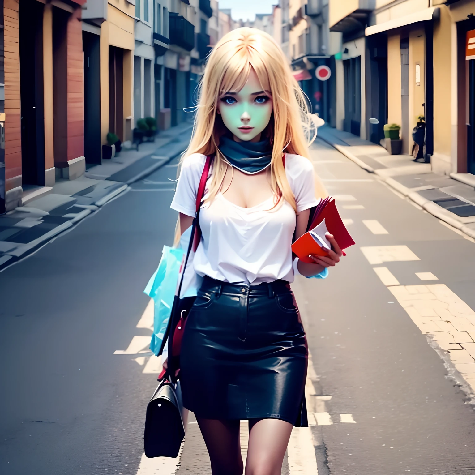 Video d une blonde qui marche dans la rue