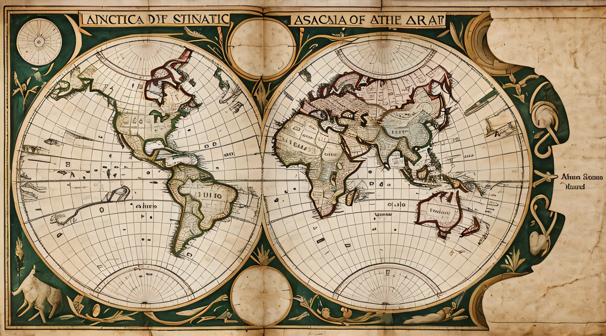 An ancient map revealing the existence of hidden continents.