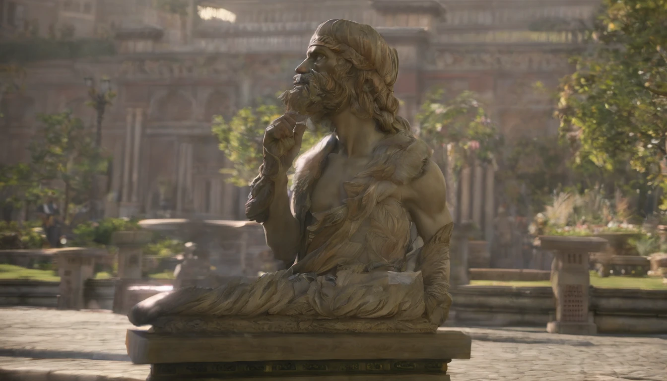 In this prompt, you are required to imagine a complete picture based on the given theme and translate it into a detailed and high-quality prompt for Stable Diffusion to generate an image. Here is the prompt:

"stoic, philosophy, ancient Greece, face covered, reading, realistic statue, illuminated, detailed, palace, night, dark background, 8k, cinematic"

Please note the following requirements for the prompt format:

1. Picture Subject:
   - The main subject of the picture should be described in detail. In this case, it is a realistic statue depicting a stoic philosopher from ancient Greece.
   - Emphasize the facial details, such as the eyes, nose, and covered face. For example, "detailed eyes, detailed lips, extremely detailed eyes and face, long eyelashes."
   - You can also describe the appearance, emotions, clothes, posture, perspective, and actions of the statue.
   - Remember to mention the number of statues. In this case, it is one statue.

2. Medium:
   - Describe the material used to create the artwork. For example, "illustration, oil painting, 3D rendering, photography."
   - Choose the medium that can create a strong visual effect and aligns with the theme.

3. Additional Details:
   - Describe scene details or additional details about the statue, making the image look more realistic and plausible.
   - Ensure that these details harmonize with the main subject and do not conflict with the theme.

4. Image Quality:
   - The prompt should start with "(best quality, 4k, 8k, highres, masterpiece:1.2), ultra-detailed, (realistic, photorealistic, photo-realistic:1.37)" to indicate high-quality requirements.
   - Include other commonly used tags to enhance the image quality, such as "HDR, UHD, studio lighting, ultra-fine painting, sharp focus, physically-based rendering, extreme detail description, professional, vivid colors, bokeh."

5. Artistic Style:
   - Describe the preferred artistic style for the image. Adding an appropriate artistic style can enhance the