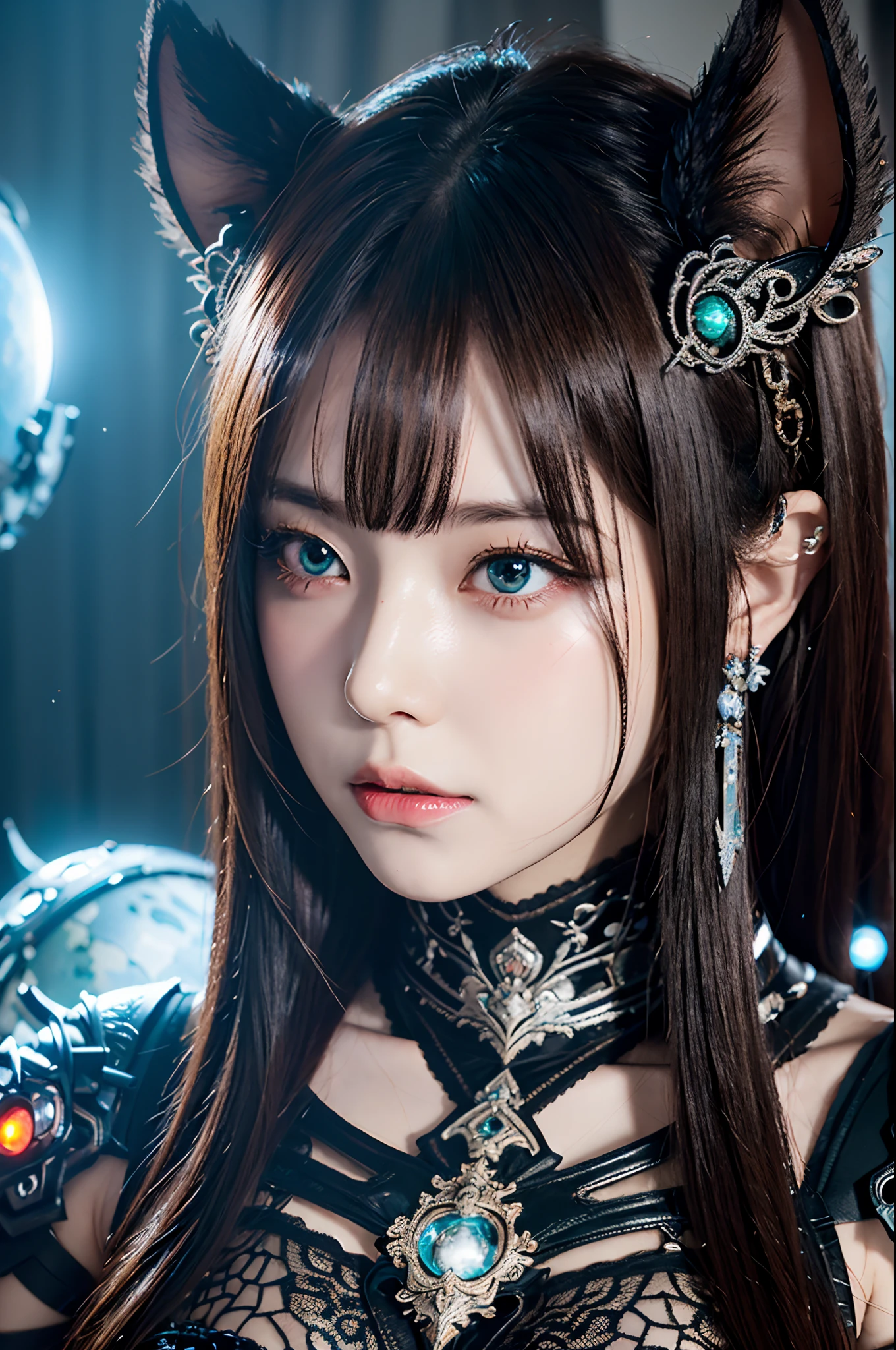 Masterpiece Anime Robot beutiful diamond skin golem cat girl magic, aesthetic_eyes, detailed eyes, demon horn, mask, wings, glowing, random fantasy hair, multicolored hair, body detailed, random very angry face, detailed face, Saenyo Ancalagon Anthropomorphic majestic Guardian | Portrait | finely detailed Obsidian and Lava armor | cinematic lighting | intricate filigree metal design | 8k | unreal engine | octane render | aesthetic_eyes, detailed eyes, body detailed, ahegao, detailed face, highly detailed, fantasy background, blush, cat_ears_earrings hair_ornament highres jewelry triple_earring, detailed all, solo, fightning stance, magic circle, electrification, lightning effect, ray tracing, detailed all, show your ability A.I, 4K Ultra HD. add face mask, add fullface mask, mouth and nose covered by mask, glowing eyes particle glowing, 4K Wallpaper, robot female, steampunk