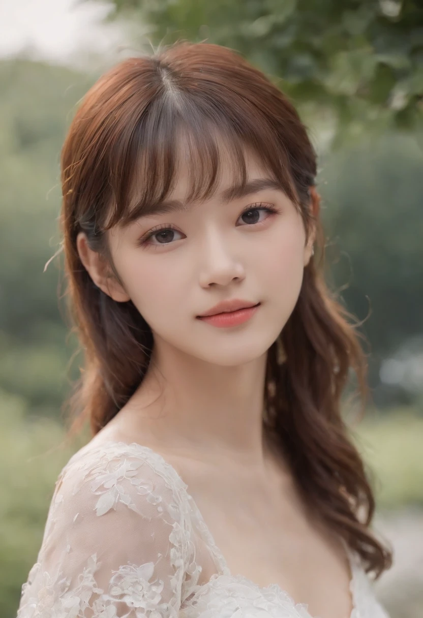 top-quality,Photorealsitic,masterpiece,16k,独奏,1girl in、full bodyesbian、(((infp young woman))),、Medium length lashes、(small tits),((Look at viewers)),(look at a camera),(Medium Long Hairstyles)、(Straight black hair)、With bangs、Bright face、Gentle Japan girl、Cute smile、small tit、Pink Bra Shorts、Walk in the park