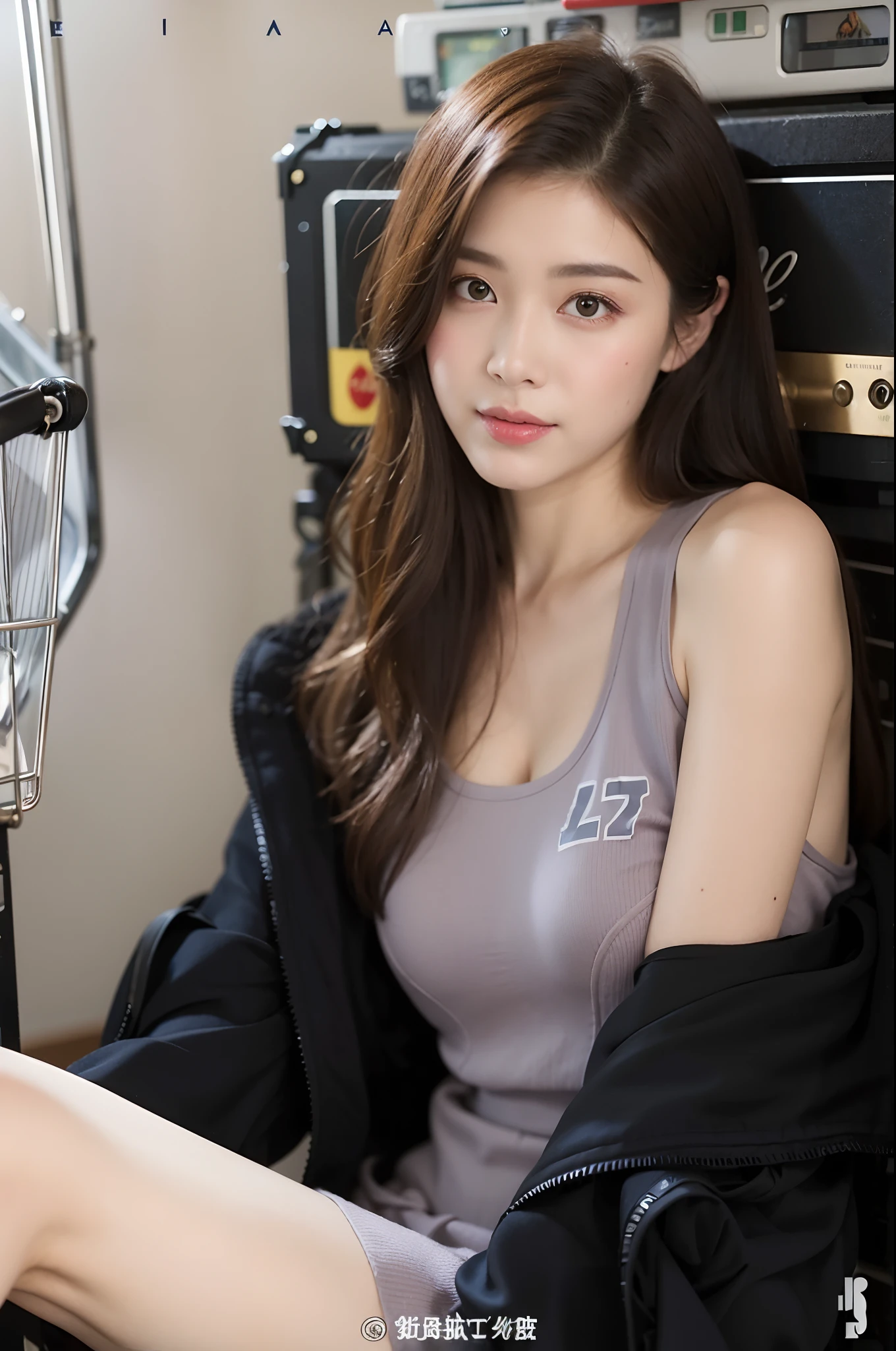 (((Medium hair))), best qualtiy, 8K, hdr, A high resolution,Redlip， absurderes:1.2, blur backgroun, Background bokeh:1.2, photography of, (RAW photo:1.2), (真实感:1.4), (Masterpiece:1.3), (complexdetails:1.2), 1girll, 独奏, japanaese girl, delicated, Beautiful detailed, (Delicate double eyelids), (Detailed facial features), Bigboobs, (((Large breasts))), Skin Firm, (Looking_at_peeping at the viewer), From_Front, （being thin），（best qualtiy：1.4），（超A high resolution：1.2），cinematic lighitnglamplight，（Extremely detailed illustration），（Gloss on lips，best qualtiy，超A high resolution，depth of fields，Caustics，Extensive illumination，naturalshadow，85mm， f/1.4, iso 200, 1/160s:0.75),1girll, Solo, (((Silk vest))) Smile, ((silk garment,pleatedskirt,‎Classroom))
