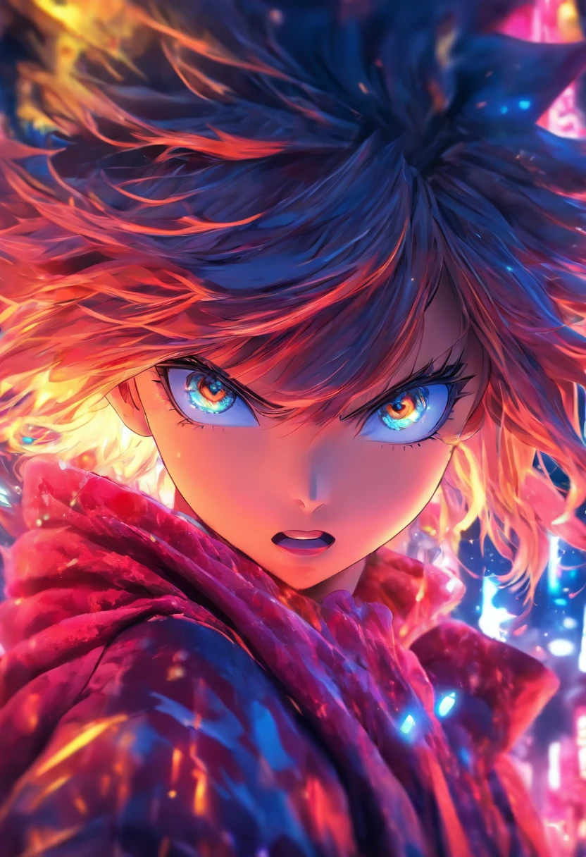 Top quality, Masterpiece, high resolution, 8K, Hoodie and anime style girl, One girl, detailed line art, Digital enhancement, Close up, Anime core, Flowing fabric,rot,torogao,Various expressions,opens his eyes wide,Unbelievable expression