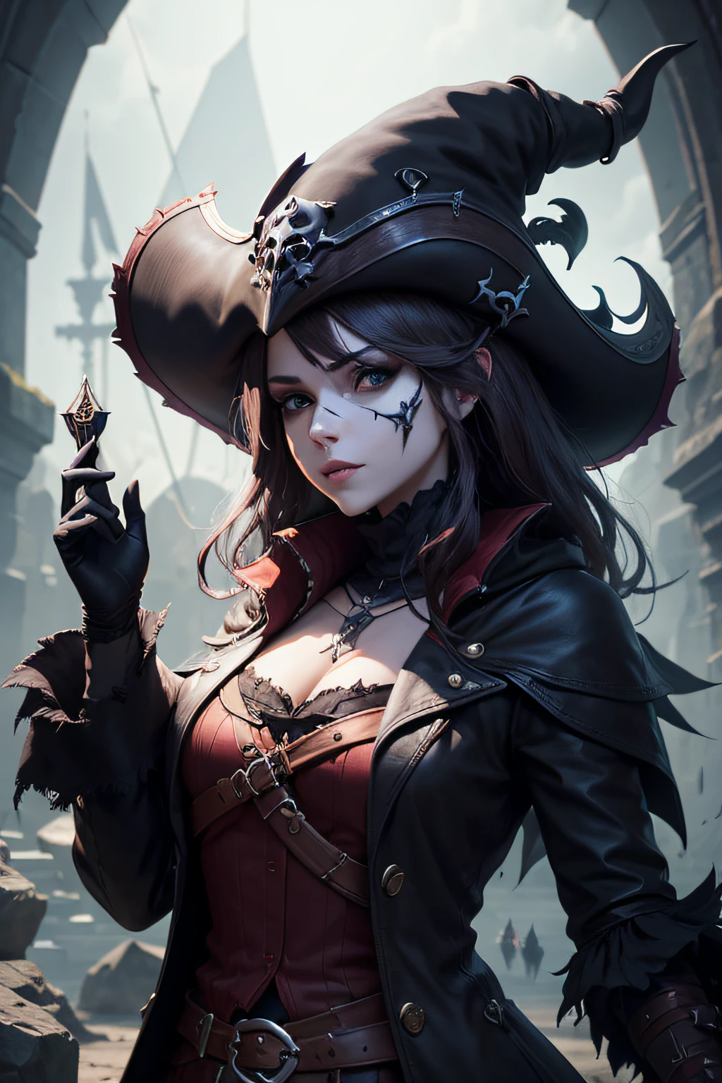 ark art darkweb pirate malefique, Utilisation d'un masque anonyme, d'un chapeau capitaine, d'un parachute,d'un sabre, darkness,obscur,4K