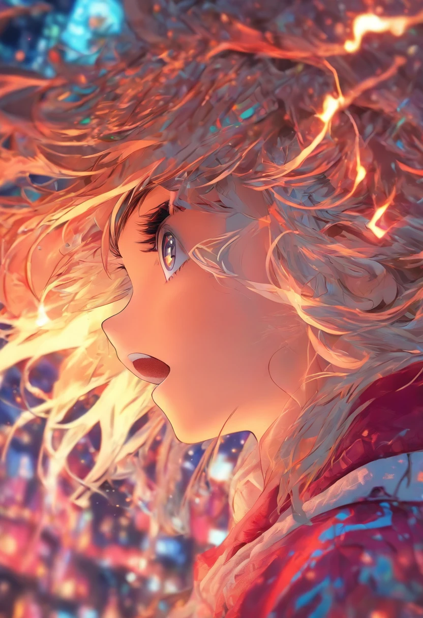 Top quality, Masterpiece, high resolution, 8K, Hoodie and anime style girl, One girl, detailed line art, Digital enhancement, Close up, Anime core, Flowing fabric,rot,torogao,Various expressions,opens his eyes wide,Unbelievable expression